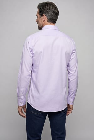 Bisse Regular Fit Cepsiz Lila Uzun Paşa Yaka Gömlek GMOKS261001_D44