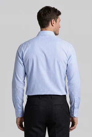 Bisse Mavi Regular Fit Cepsiz Açık Uzun Napoli Yaka Gömlek GMCZG261024_33