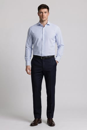Bisse Mavi Regular Fit Cepsiz Açık Uzun Napoli Yaka Gömlek GMCZG261024_33