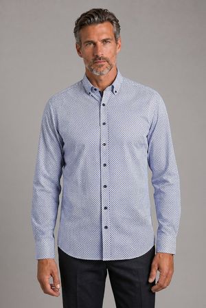 Bisse Mavi Regular Fit Cepsiz Uzun Paşa Yaka Gömlek BSGMEKS26304_E35