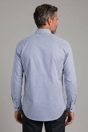 Bisse Mavi Regular Fit Cepsiz Uzun Paşa Yaka Gömlek BSGMEKS26304_E35
