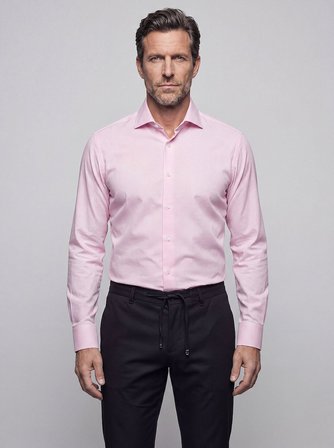 Bisse Pembe Regular Fit Cepsiz Uzun İtalyan Kaya Gömlek GMEKS261074_C29