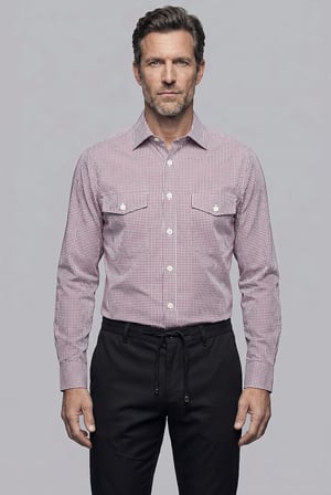 Bisse Kırmızı Regular Fit Cepsiz Uzun Yaka Gömlek GMEKS261049_C24