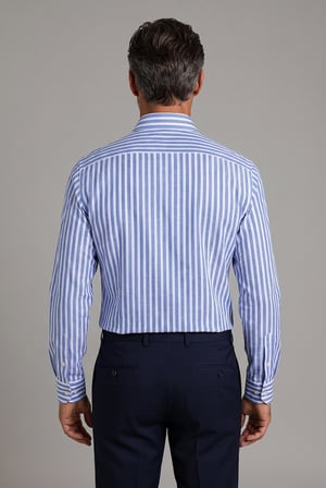 Bisse Mavi Regular Fit Cepsiz Uzun İtalyan Yaka Gömlek GMCZG261073_D35