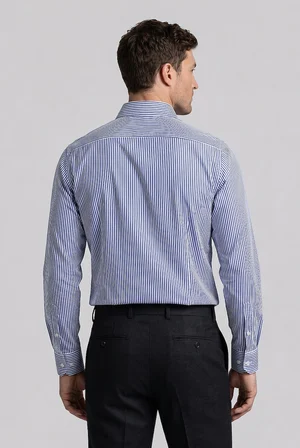 Bisse Lacivert Regular Fit Cepsiz Uzun İtalyan Yaka Gömlek GMCZG261027_C39