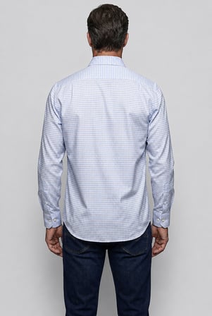 Bisse Mavi Regular Fit Pamuk Cepsiz Açık Uzun Paşa Yaka Gömlek GMEKS261042_33
