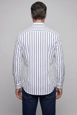 Bisse Lacivert Regular Fit Pamuk Cepsiz Uzun Yaka Gömlek GMCZG261067_39