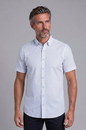Bisse Mavi Regular Fit Cepsiz Kisa Paşa Yaka Gömlek GMARS261045_D35