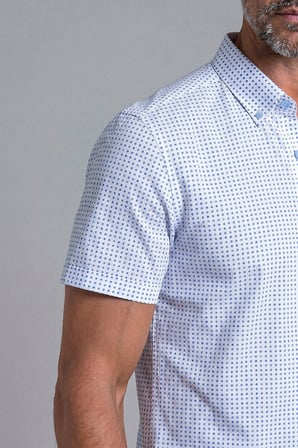 Bisse Mavi Regular Fit Cepsiz Kisa Paşa Yaka Gömlek GMARS261045_D35