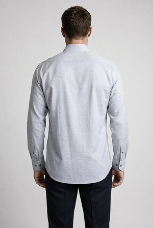 Bisse Gri Regular Fit Cepsiz Uzun Paşa Yaka Gömlek BSGMKLS26306_C55