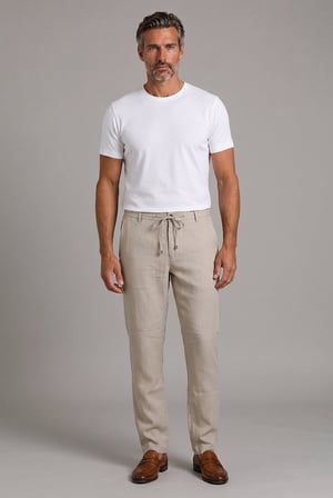 Bisse Bej Keten Jogger İpli̇ Spor Pantolon PNS26Y26110_07