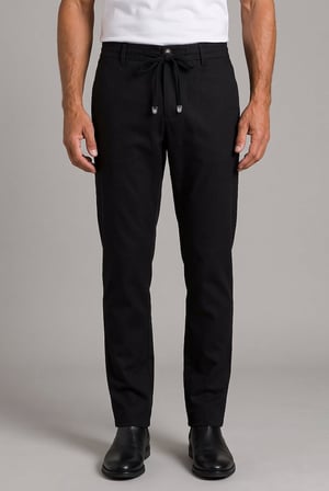 Bisse Siyah Keten Jogger İpli̇ Spor Pantolon PNS26Y26110_D-90