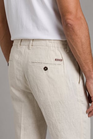 Bisse Ekru Keten Jogger İpli̇ Spor Pantolon PNS26Y26109_03