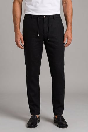 Bisse Siyah Keten Jogger İpli̇ Spor Pantolon PNS26Y26109_D-90