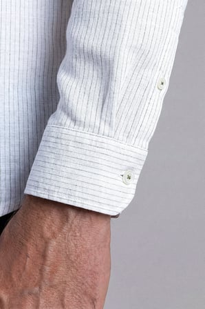 Bisse Haki Regular Fit Keten Cepsiz Uzun Paşa Yaka Gömlek GMKTN261093_E49