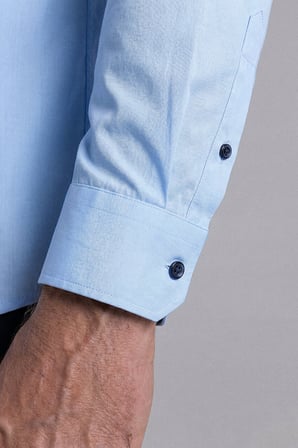 Bisse Mavi Regular Fit Pamuk Cepsiz Uzun Paşa Yaka Gömlek GMKLS261089_E35