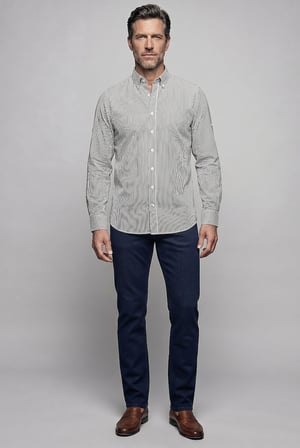 Bisse Haki Regular Fit Pamuk Cepsiz Yaşa Yaka Uzun Gömlek GMCZG261088_C49