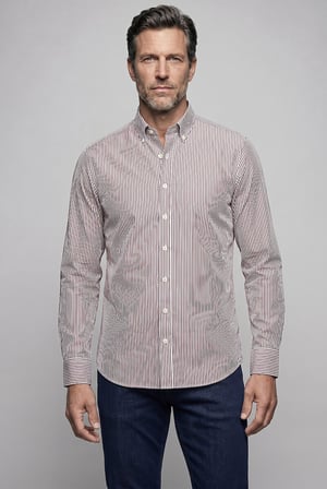 Bisse Kahve Regular Fit Pamuk Cepsiz Yaşa Yaka Uzun Gömlek GMCZG261088_K11
