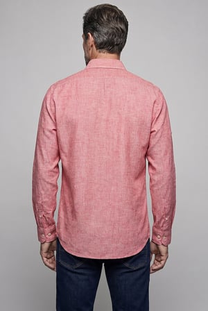 Bisse Kırmızı Regular Fit Cepsiz Uzun Paşa Yaka Gömlek GMKTN261086_24