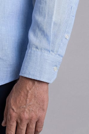 Bisse Mavi Regular Fit Cepsiz Uzun Paşa Yaka Gömlek GMKTN261086_35