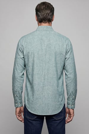 Bisse Yeşil Regular Fit Cepsiz Uzun Paşa Yaka Gömlek GMKTN261086_47