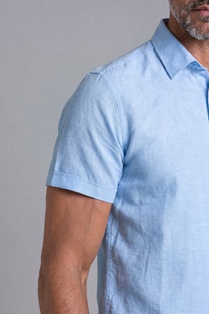 Bisse Açık Mavi Regular Fit Cepsiz Uzun Yaka Gömlek GMKTN261106_33