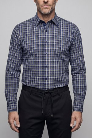 Bisse Lacivert Regular Fit Cepsiz Uzun Yaka Gömlek GMEKS261056_39