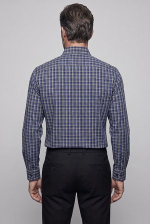 Bisse Lacivert Regular Fit Cepsiz Uzun Yaka Gömlek GMEKS261056_39