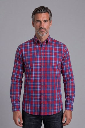 Bisse Kırmızı Regular Fit Cepsiz Uzun Yaka Gömlek GMEKS261053_C24