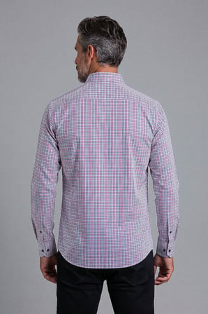 Bisse Kırmızı Regular Fit Pamuk Cepsiz Uzun Yaka Gömlek GMEKS261054_C24