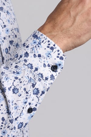 Bisse Lacivert Regular Fit Keten Cepsiz Uzun Hakim Yaka Gömlek BSGMKTN26307_C39