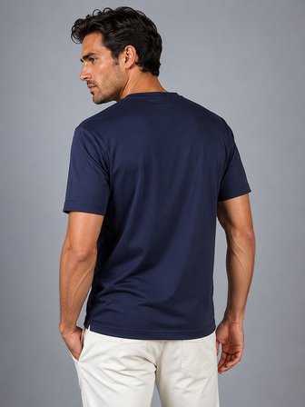 Bisse Lacivert V Yaka Basic T-shirt TS26Y26101_D39