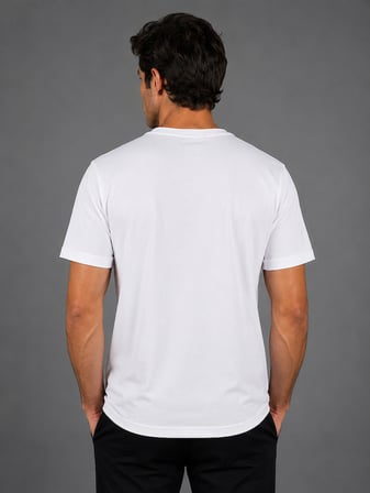 Bisse Beyaz Bisiklet Yaka T-shirt TS26Y26100_D01