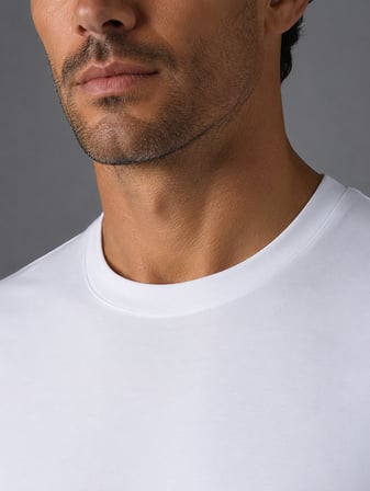 Bisse Beyaz Bisiklet Yaka T-shirt TS26Y26100_D01