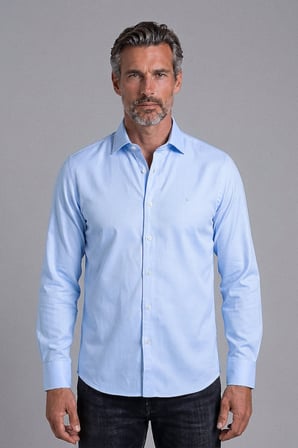 Bisse Mavi Regular Fit Pamuk Cepsiz Klasik Uzun Yaka Gömlek GMKLS252190_D35