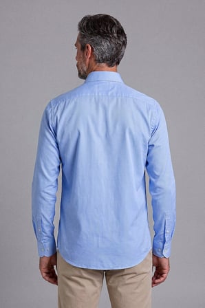 Bisse Mavi Regular Fit Pamuk Cepsiz Düğmeli Uzun Yeni̇ Büyük Yaka Gömlek GMOKS261003_35