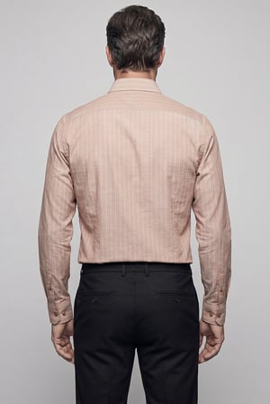 Bisse Kahve Regular Fit Uzun İtalyan Yaka Gömlek GMCZG261084_K11