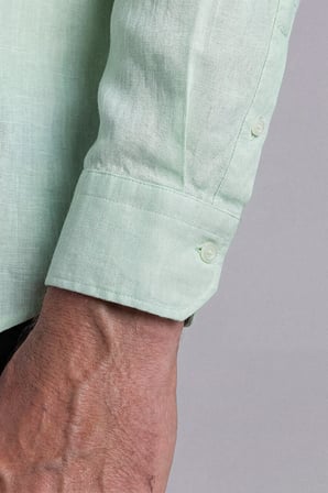 Bisse Açık Yeşi̇l Bi̇sse Paşa Yaka Uzun Kol Gömlek GMKTN261108_91