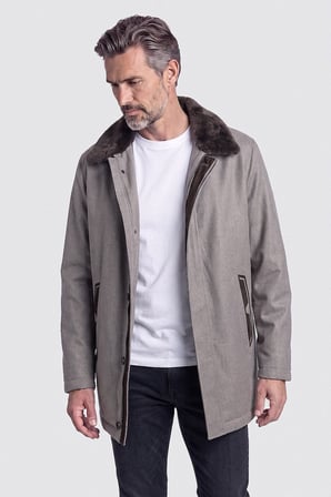Bisse Açık Kahve Kürk Yaka Erkek Klasik Kaban KB26K26205_10