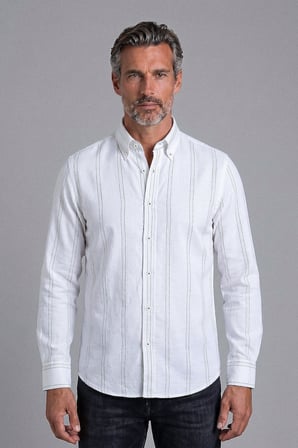 Bisse Yeşil Uzun Kol Pal  Yaka Cepsi̇z Gömlek GMKTN261081_D47
