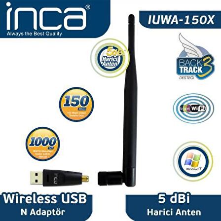 Inca IUWA-150tx 150mbps 5DBİ Anten Mini Wireless Adaptör