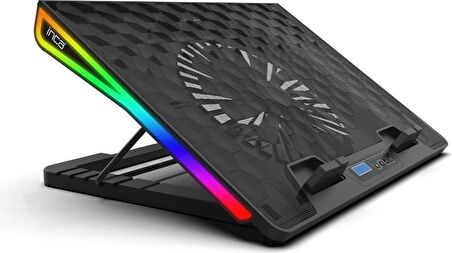 Inca INC-608GMS Bıg Fan, Rgb LCD Panel, 7 Rgb Mode 13 ”-18” Gaming Notebook Soğutucu