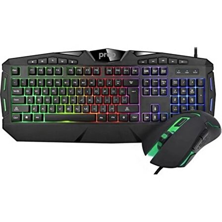 Preo KMG01 Rgb Aydınlatma Kablolu Gaming Oyuncu Klavye Mouse Set
