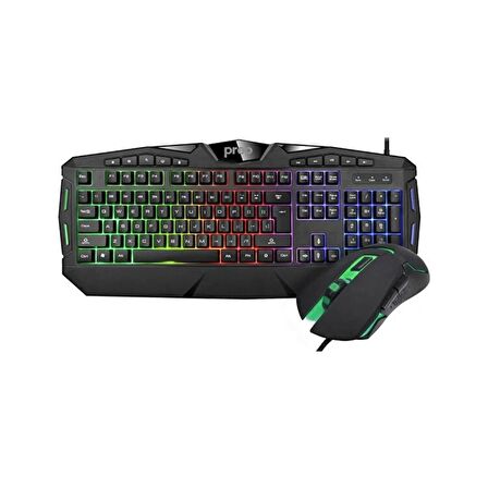 Preo KMG01 Rgb Aydınlatma Kablolu Gaming Oyuncu Klavye Mouse Set