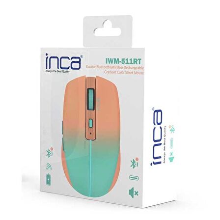 Inca IWM-511RT Bluetooth + Wireless Rechargeable Silent Mouse