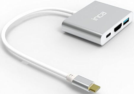 Inca ITPC-04T Tip-C=>Hdmi+USB3.0+Pd(100W) Çevirici (Giriş:Usb Type-C => Çıkış:Hdmi+Usb3.0+Pd)