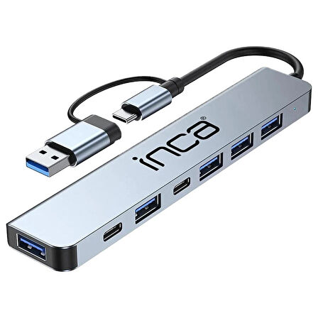 Inca IUTP-7T USB/Type-C Hub x7 Alüminyum Çoklayıcı 