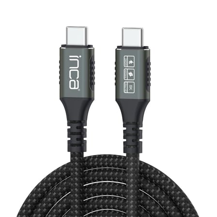 Inca ITCT-40 USB4 8K@60Hz Thunderbolt 4/3 40 Gbps PD240W Type-C to Type-C Kablo -0.8m