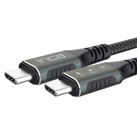 Inca ITCT-40 USB4 8K@60Hz Thunderbolt 4/3 40 Gbps PD240W Type-C to Type-C Kablo -0.8m