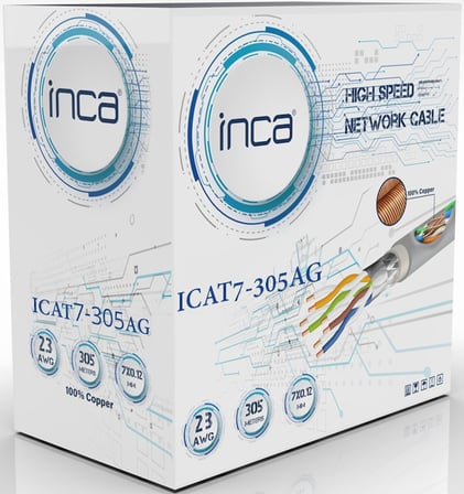 İ̇Nca 305Metre Cat7 S Ftp 23Awg Saf Bakir Lszh Kablo İ̇Cat7 305Ag